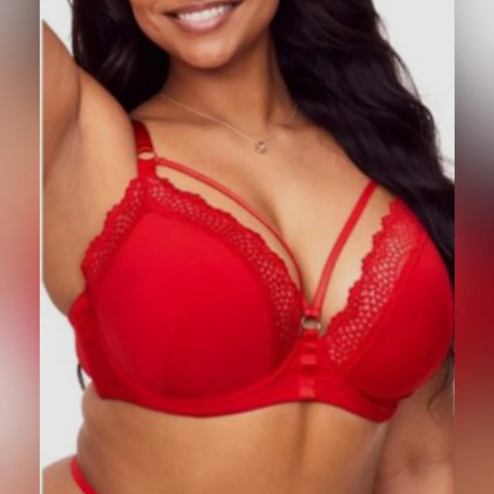 ADOREME BRA Size 38I Red Lace Women's Bra - Picture 1 of 9